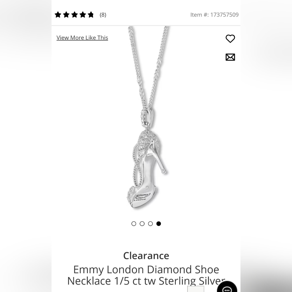 Emmy London Sterling Silver Diamond Shoe Necklace Kay Jewelers Valentines Day 💝